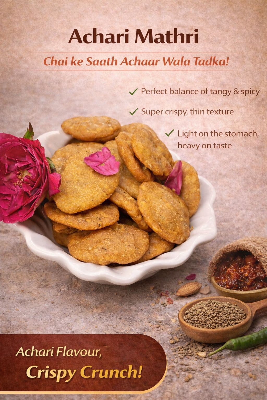 Achari Mathri — Rasoi Tales