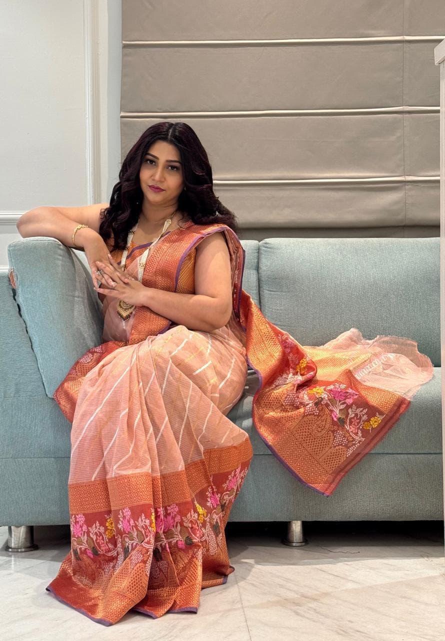 Saudamini Jalota in a Banarasi saree